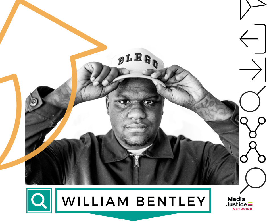 GRAPHIC: Headshot of 2023 MediaJustice Network Fellow William Bentley